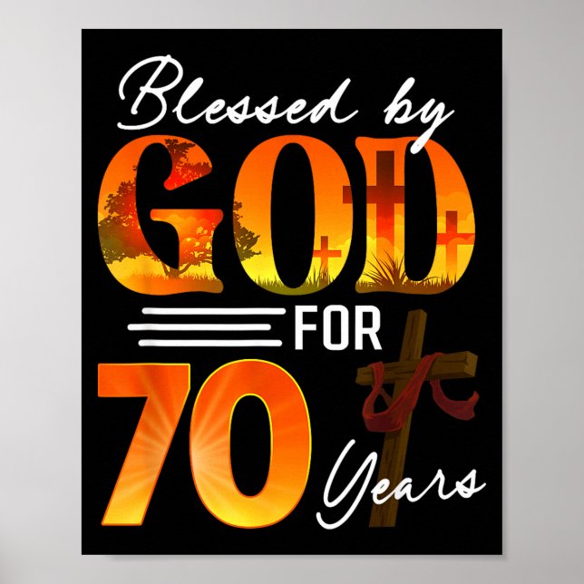 Blessed By God For 70 Years Old Gift 70th Birthday Poster (Vorne)