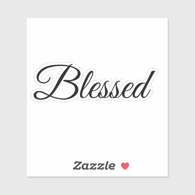 Blessed Calligraphy Modern Typography Elegant Aufkleber (Blatt)