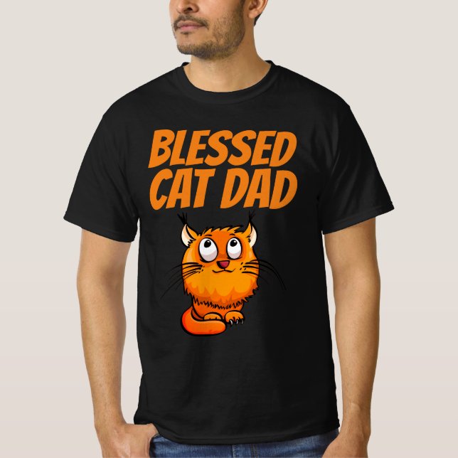 BLESSED CAT DAD GINGER T-SHIRT (Vorderseite)