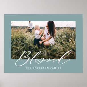Blessed elegant stylish photo family poster