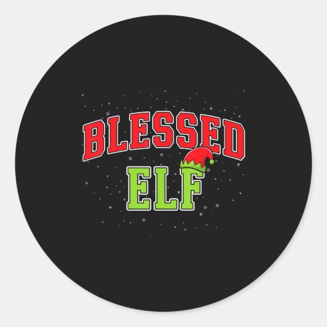 Blessed Elf Christmas Family Matching Group Xmas  Runder Aufkleber (Vorderseite)
