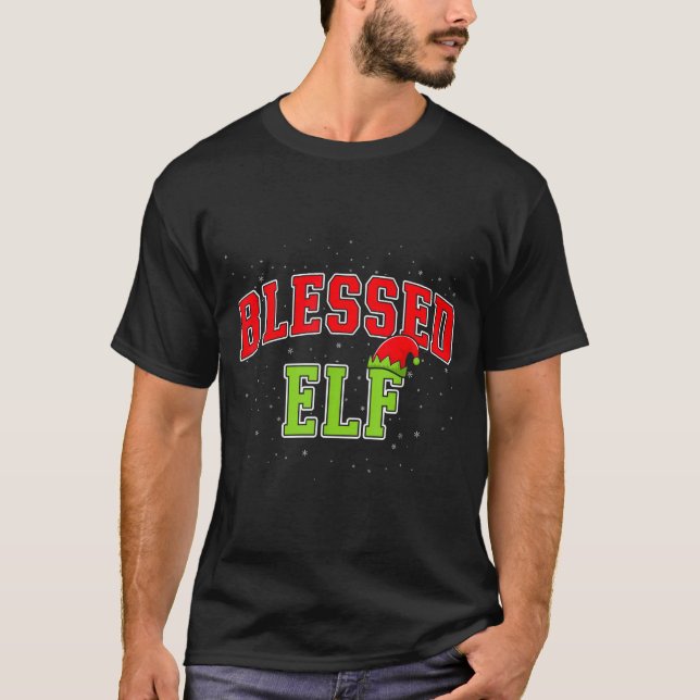 Blessed Elf Christmas Family Matching Group Xmas  T-Shirt (Vorderseite)