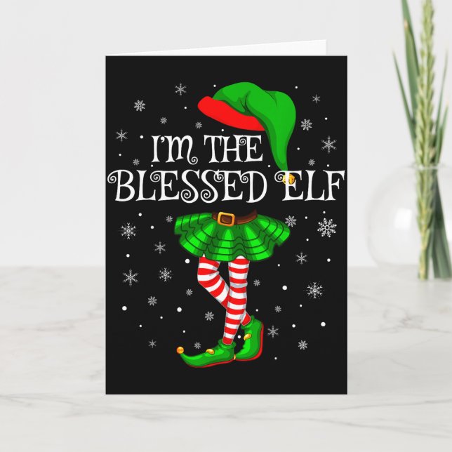 Blessed Elf Christmas Matching Family Women Girls  Karte (Vorderseite)