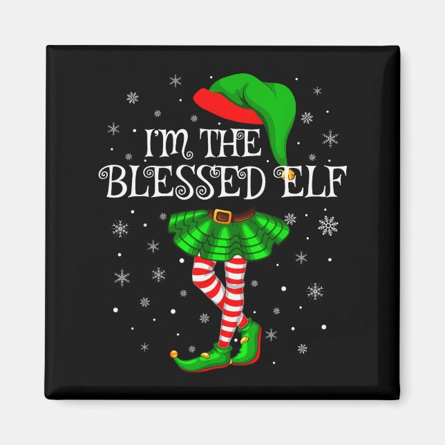 Blessed Elf Christmas Matching Family Women Girls  Magnet (Vorne)