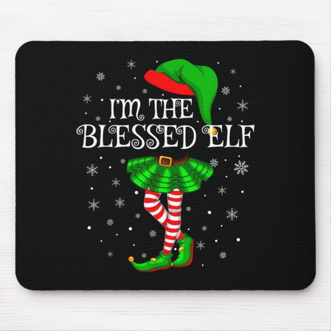 Blessed Elf Christmas Matching Family Women Girls  Mousepad (Vorne)
