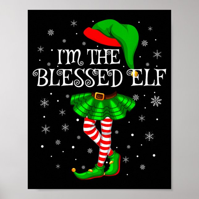 Blessed Elf Christmas Matching Family Women Girls  Poster (Vorne)