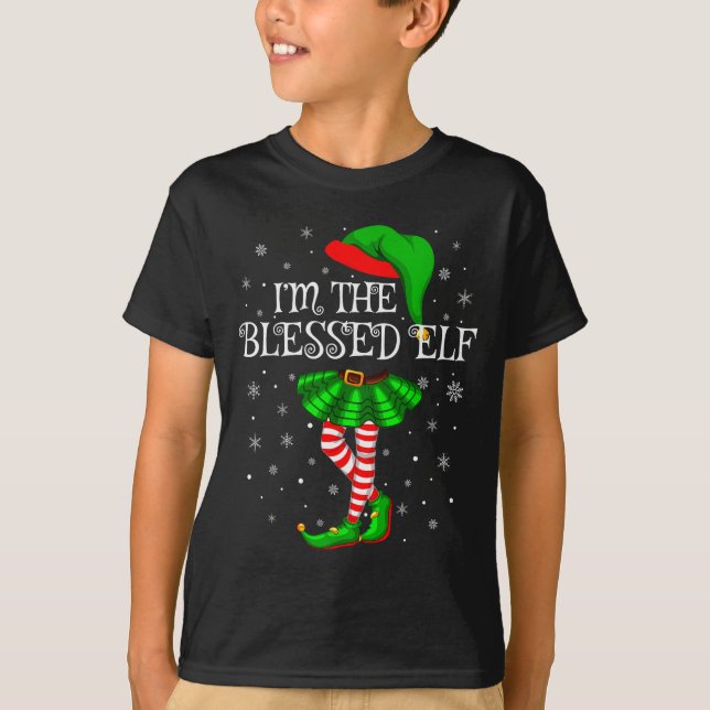 Blessed Elf Christmas Matching Family Women Girls  T-Shirt (Vorderseite)
