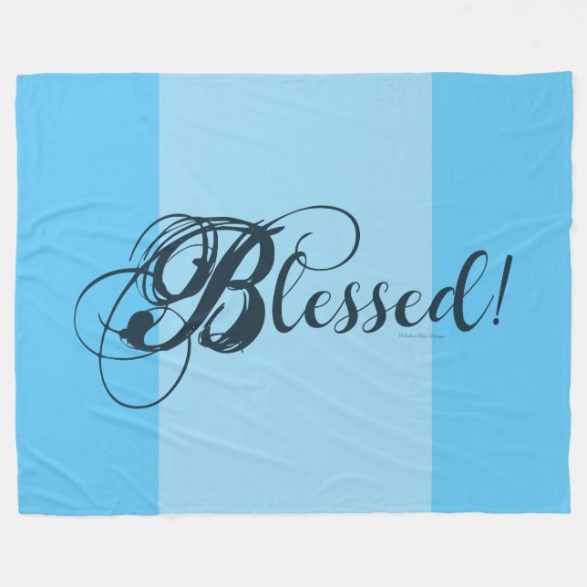 Blessed! Fleece Blanket  (Blue) (Vorderseite (Horizontal))