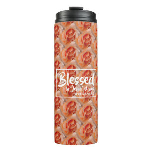 BLESSED Floral Ephesians Christliche Schrift Thermosbecher