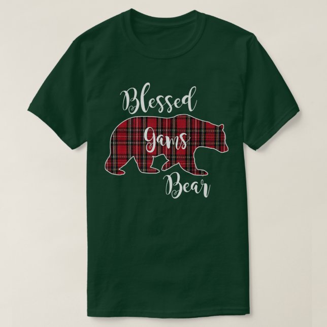 Blessed Gams Bear Red Tartan Plaid Grandma Gift Pr T-Shirt (Design vorne)