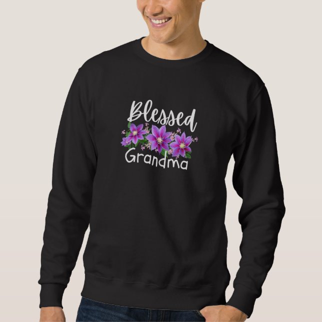 BLESSED GRANDMA With Flowers For a   Sweatshirt (Vorderseite)