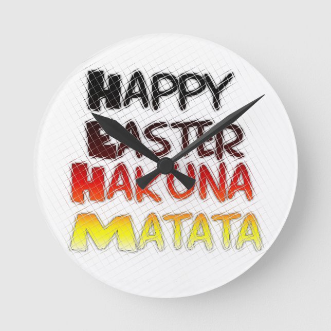Blessed Happy Easter Hakuna Matata Holiday Season Runde Wanduhr (Vorderseite)