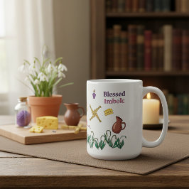Blessed Imbolc Mug Pagan Seasonal Design Kaffeetasse
