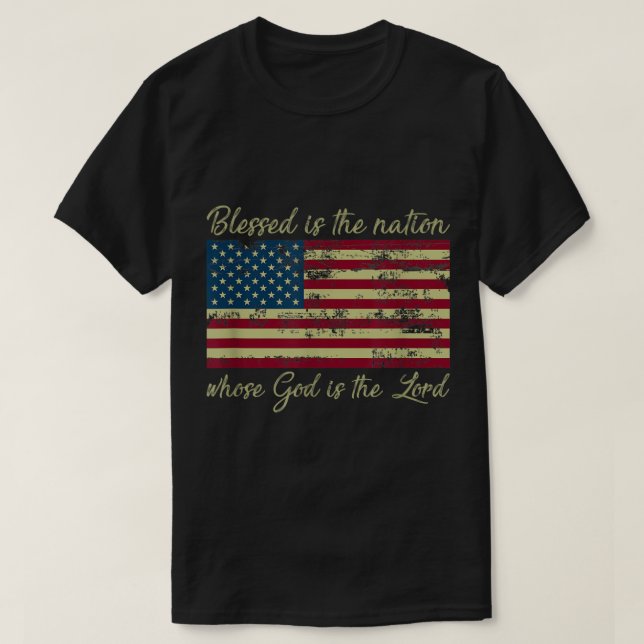 Blessed Is The Nation Whose God Is The Lord Prayer T-Shirt (Design vorne)
