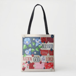 "Blessed ist die Nation" Scripture-Taschen-Tasche
