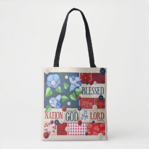 "Blessed ist die Nation" Scripture-Taschen-Tasche