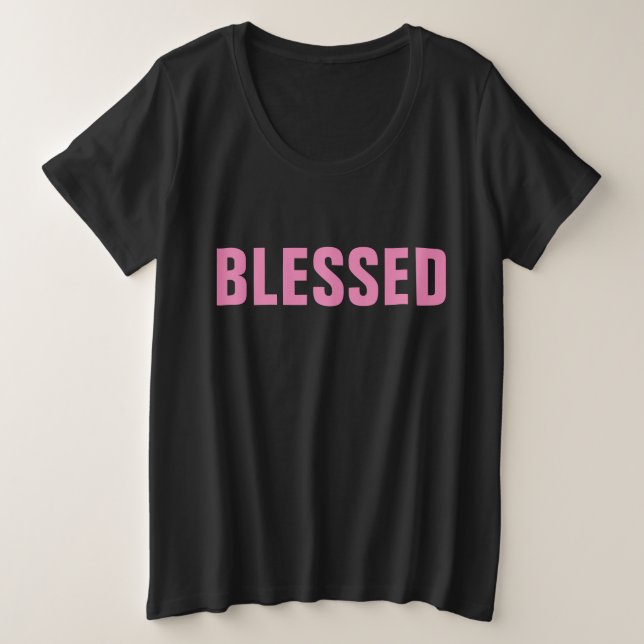 BLESSED LADIES Black & Pink T - SHIRT (Design vorne)