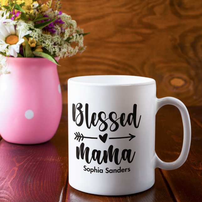 Blessed Mama Cute Mom Kaffeetasse (Von Creator hochgeladen)