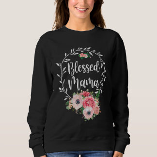 Blessed Mama Flower Decor Sweatshirt