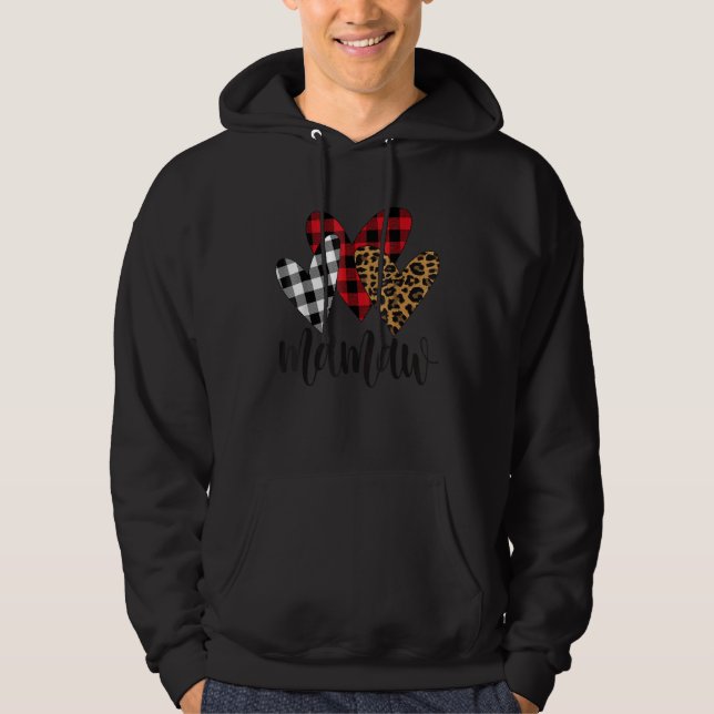 Blessed mamaw leopard Buffalo Plaid mamaw   Hoodie (Vorderseite)