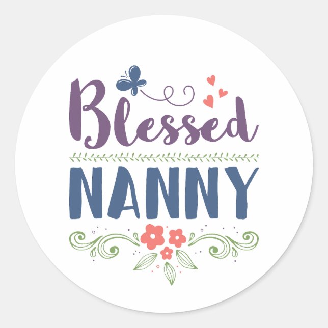 Blessed Nanny Runder Aufkleber (Vorderseite)