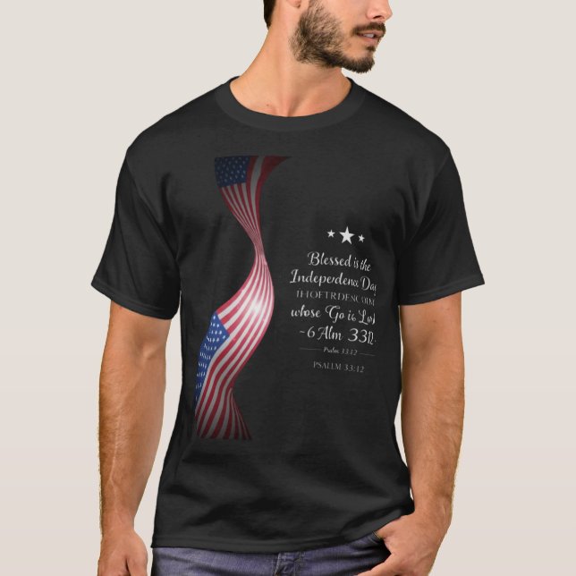 Blessed Nation – Christian July 4  T-Shirt (Vorderseite)