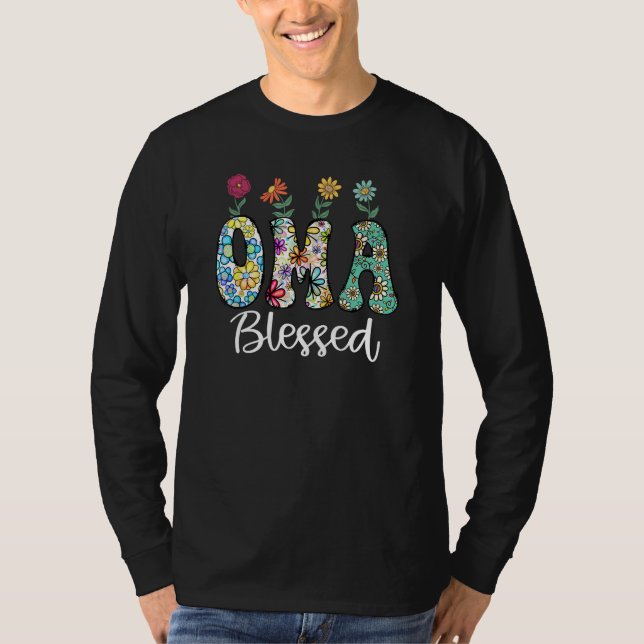 Blessed OMA Grandma Flowers Sunflower Mother s Day T-Shirt (Vorderseite)
