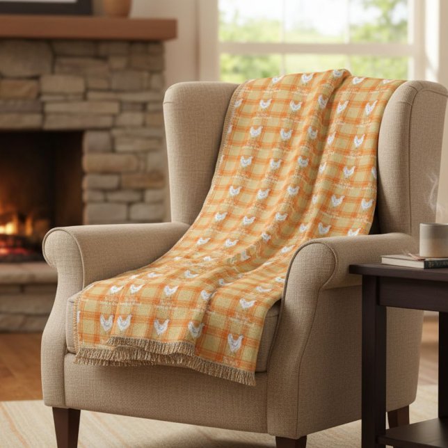 Blessed Rustic Chicken Pattern Blanket Fleecedecke (Von Creator hochgeladen)