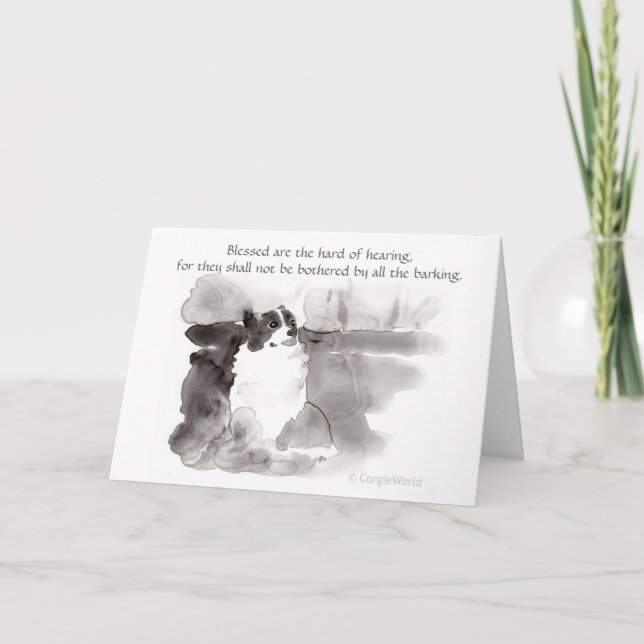 "Blessed sind der Anhörung" CorgiBeatitude das Karte (Vorderseite)
