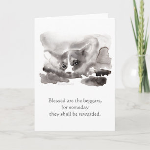 "Blessed sind die Bettler…" Corgibeatitudes-Karte Karte