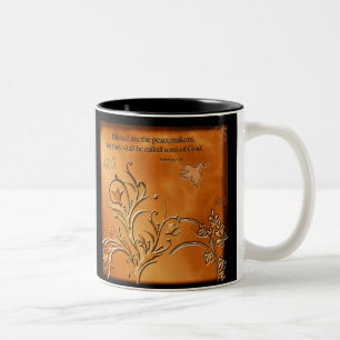 Blessed sind die Friedensstifter Zweifarbige Tasse