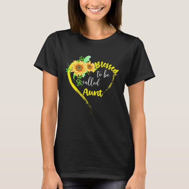 Blessed To Be Called Aunt  Sunflower Mother s Day T-Shirt (Vorderseite)