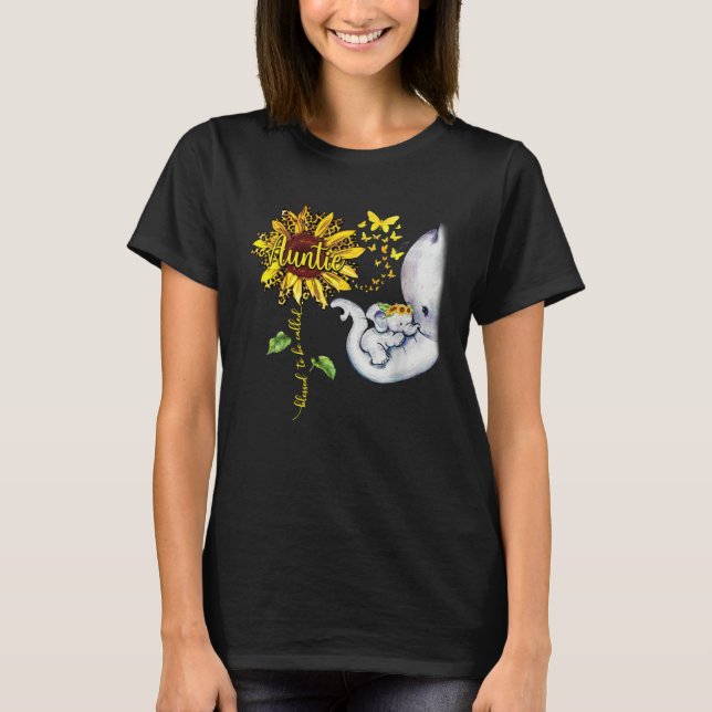 Blessed To Be Called Auntie  Elephant Sunflower T-Shirt (Vorderseite)