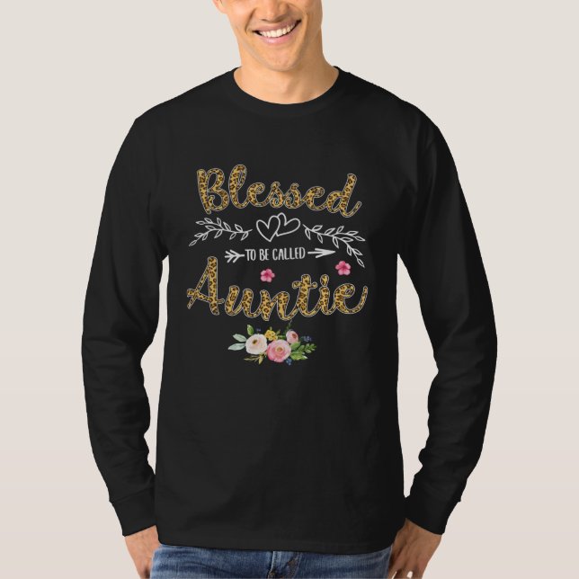 Blessed To Be Called Auntie  Pretty Leopard Print T-Shirt (Vorderseite)