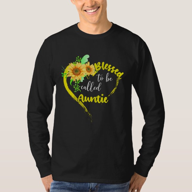 Blessed To Be Called Auntie  Sunflower Mother s Da T-Shirt (Vorderseite)