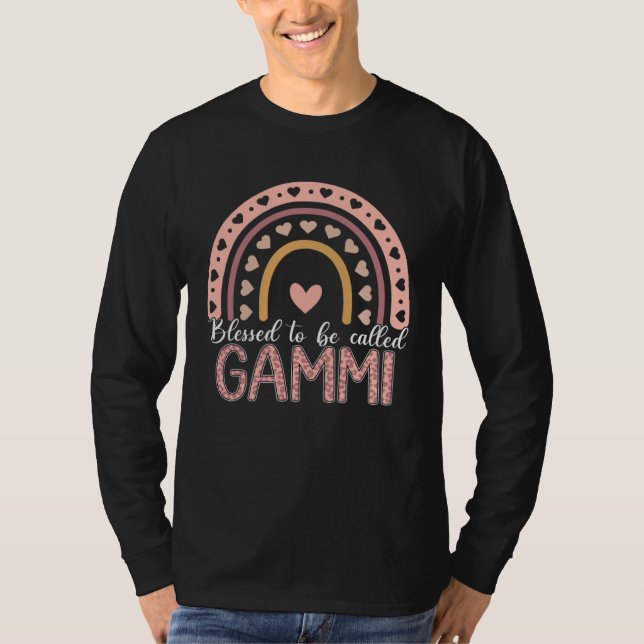 Blessed To Be Called Gammi Leopard Rainbow Cute Mo T-Shirt (Vorderseite)