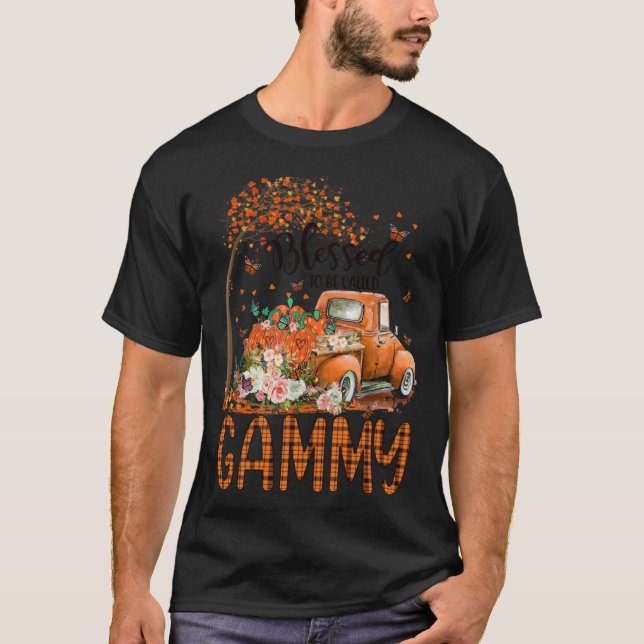 Blessed To Be Called Gammy Fall Vibes Thanksgiving T-Shirt (Vorderseite)