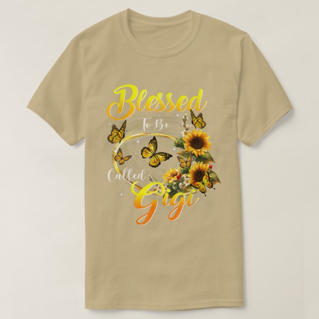 Blessed to be called Gigi  Sunflower Lovers Mom Gr T-Shirt (Design vorne)