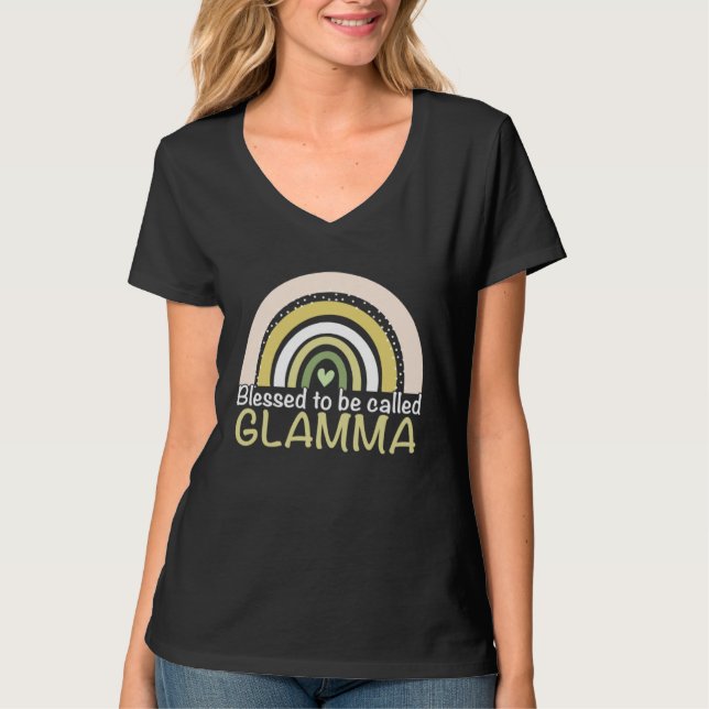Blessed To Be Called Glamma Boho Rainbow Mother s  T-Shirt (Vorderseite)