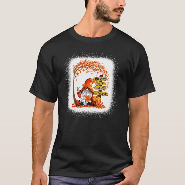 Blessed To Be Called Grandma Gnome Fall Autumn Tha T-Shirt (Vorderseite)