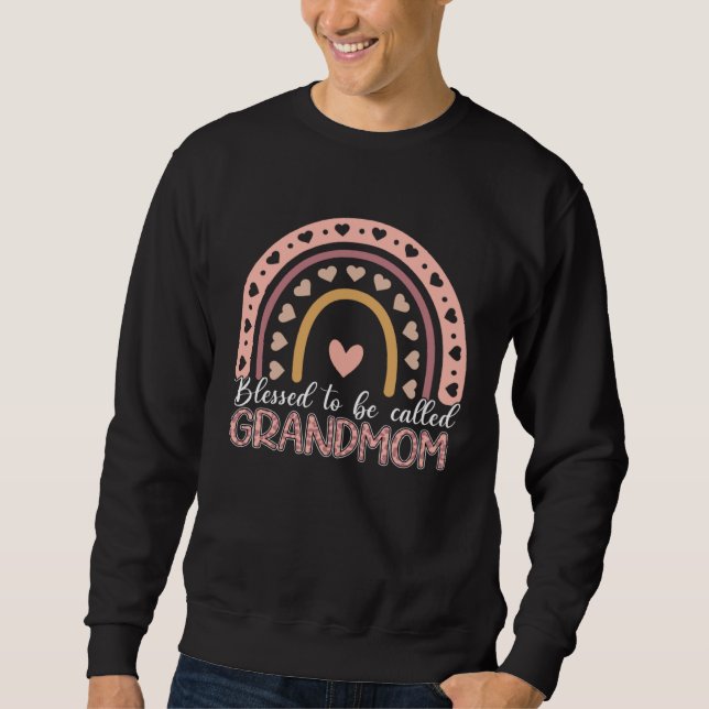 Blessed To Be Called Grandmom Leopard Rainbow Mom  Sweatshirt (Vorderseite)