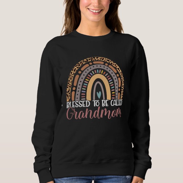Blessed To Be Called Grandmom Rainbow Leopard Moth Sweatshirt (Vorderseite)