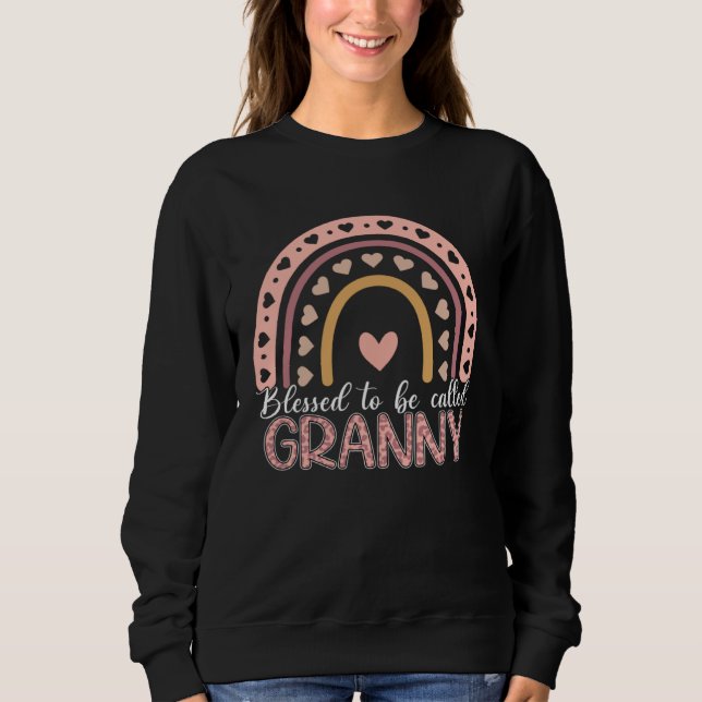 Blessed To Be Called Granny Leopard Rainbow Cute M Sweatshirt (Vorderseite)