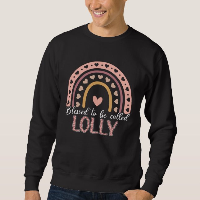 Blessed To Be Called Lolly Leopard Rainbow Cute Mo Sweatshirt (Vorderseite)