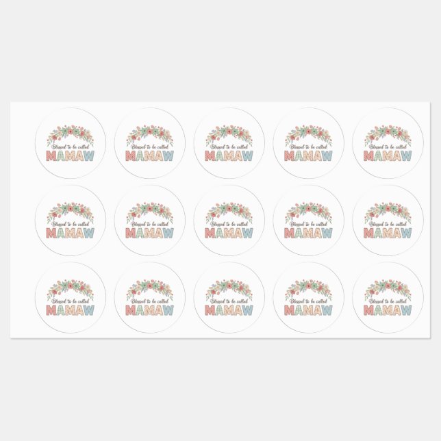 Blessed to be called Mamaw Etiketten (Blatt)