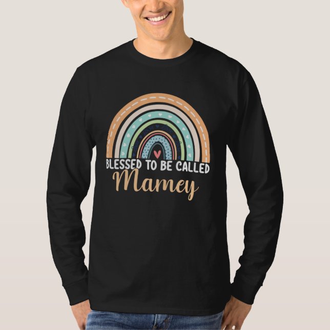 Blessed To Be Called Mamey Rainbow Mothers Day Mam T-Shirt (Vorderseite)