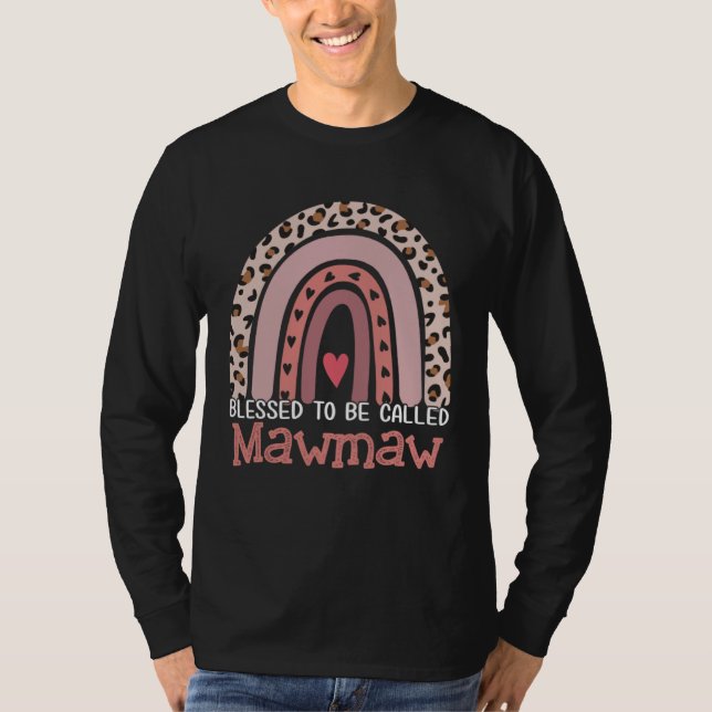Blessed To Be Called Mawmaw Rainbow Leopard Mother T-Shirt (Vorderseite)