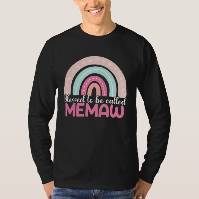 Blessed To Be Called Memaw Rainbow Mothers Day Mom T-Shirt (Vorderseite)