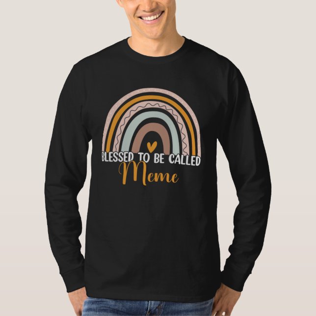 Blessed To Be Called Meme Boho Rainbow Mother s Da T-Shirt (Vorderseite)