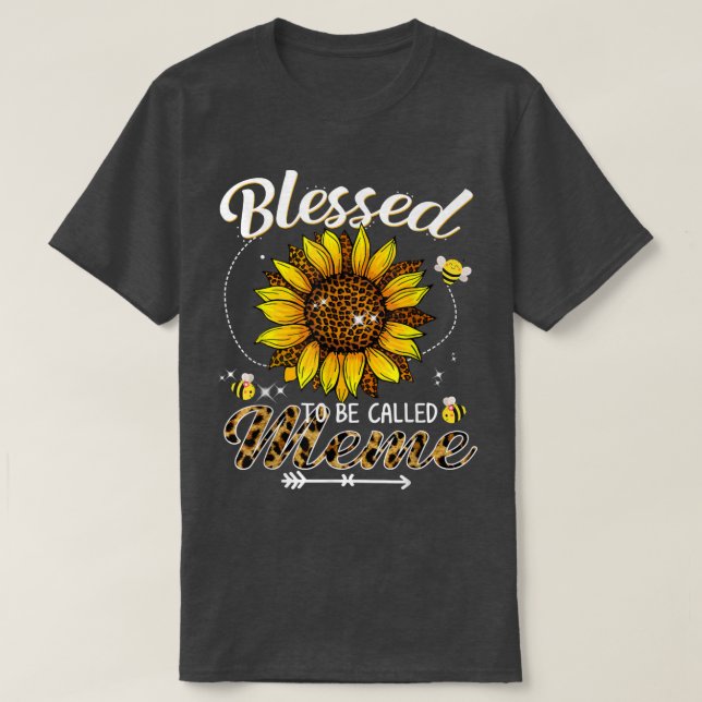 Blessed To Be Called Meme Funny Leopard Sunflower  T-Shirt (Design vorne)